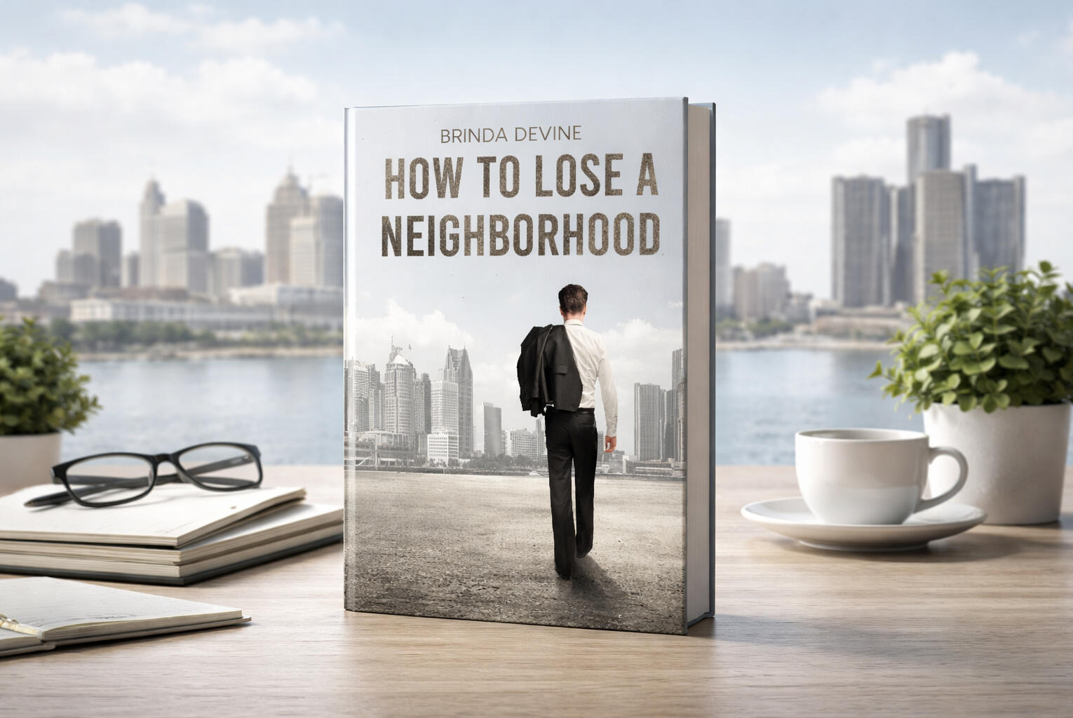 How to Lose a Neighborhood displayed against the Detroit skyline